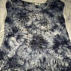Cato tie dye cross short sleeve